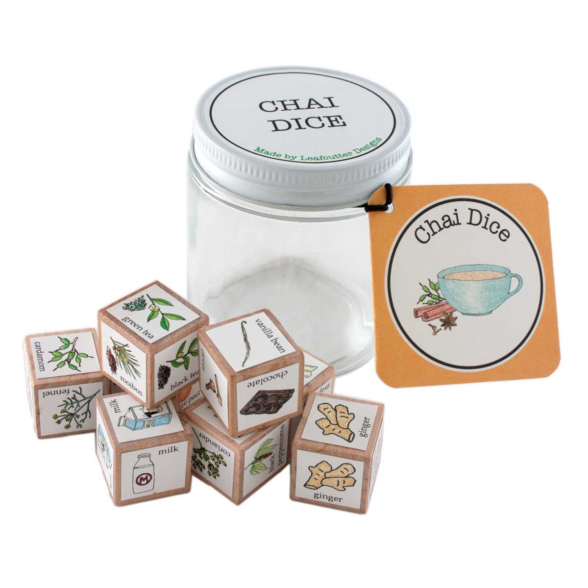 Chai Dice with Jar - Tea Gifts